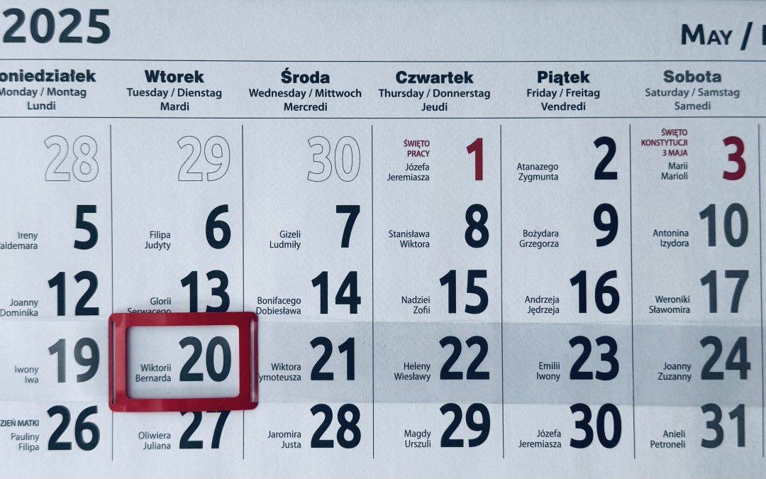Dnia 20 maja 2025r. zmiana godzin pracy kancelarii