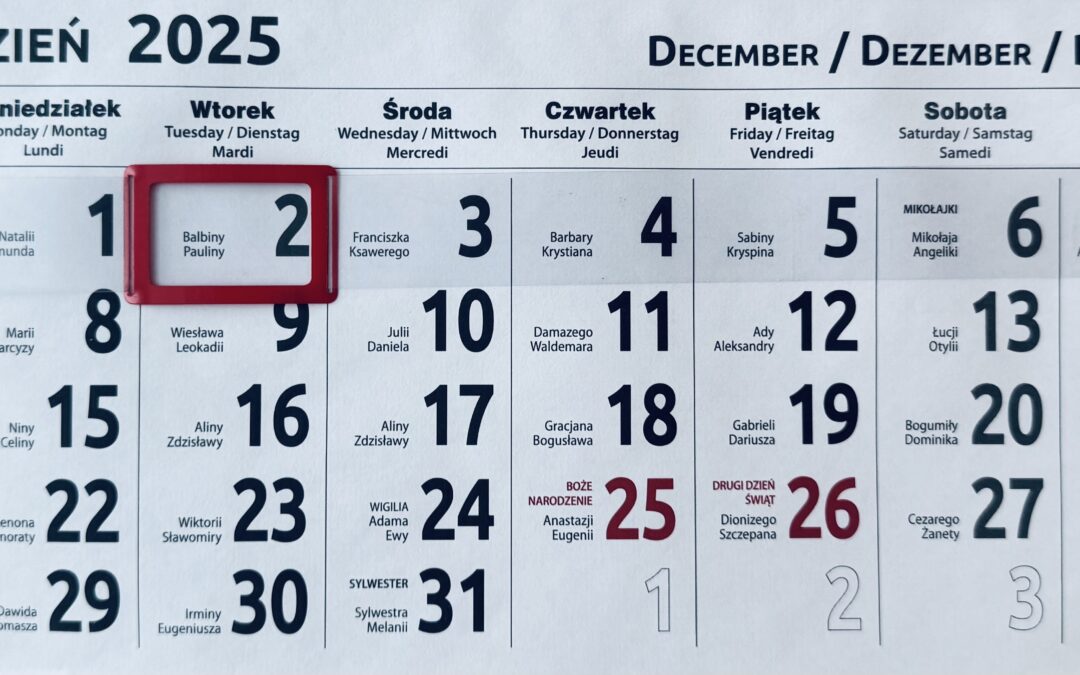 Dnia 02 grudnia 2025r. zmiana godzin pracy kancelarii