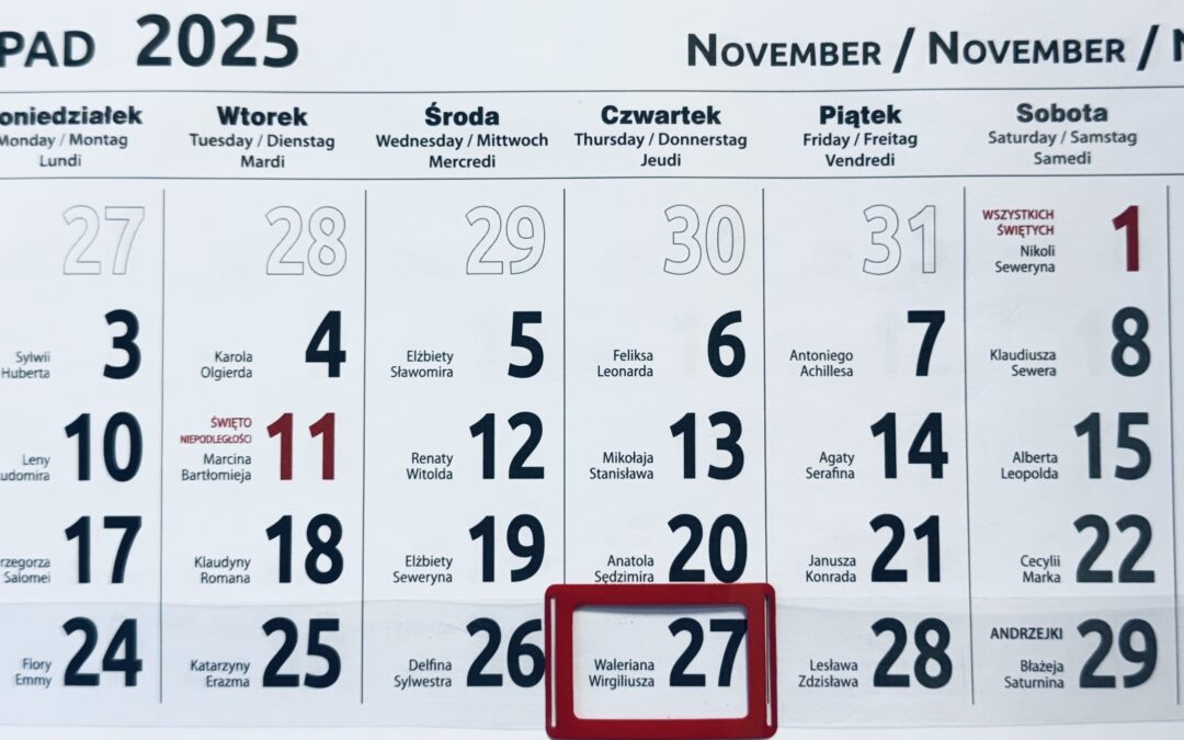 Kancelaria komornicza dnia 27 listopada 2025r. nieczynna